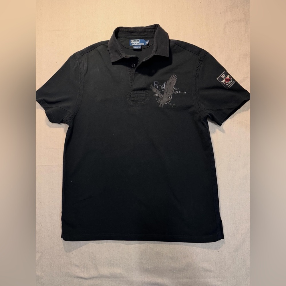 Polo By Ralph Lauren Bleecker NYC Black Polo Sz L Custom
